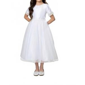 NEW SWEET KIDS dotty gown in white